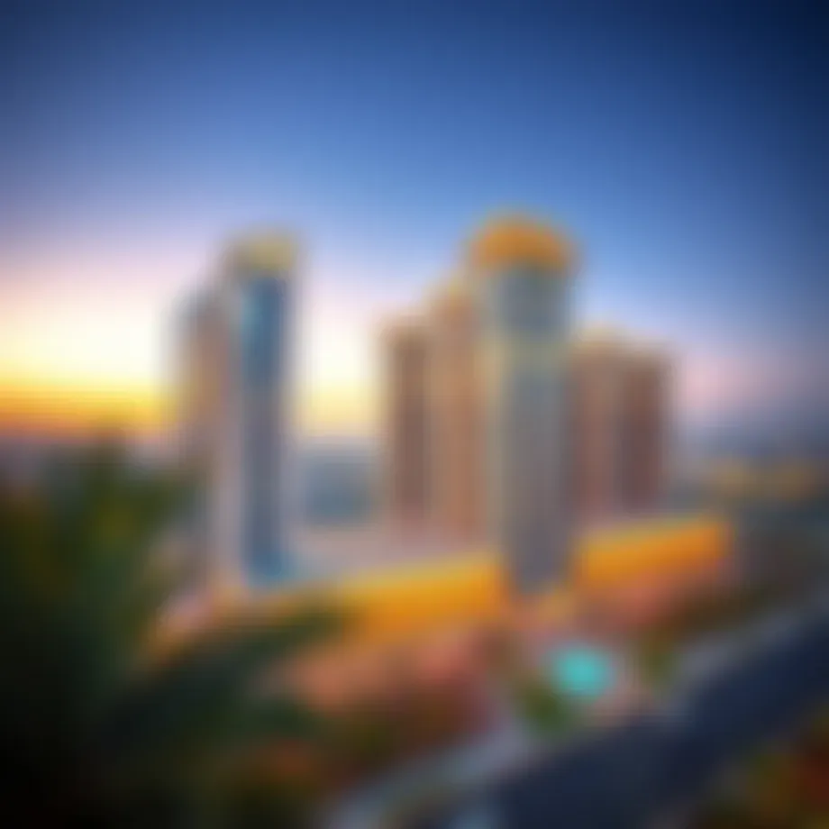 Aerial view of Al Fattan Plaza showcasing architectural elegance