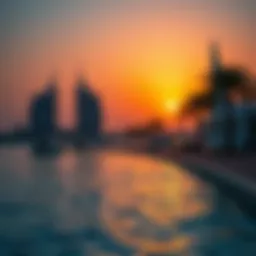 Stunning view of Al Raha Beach at sunset