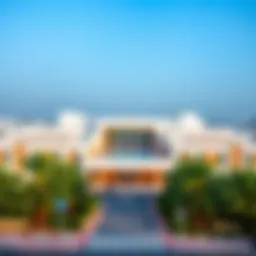 Aerial view of an IB school in Dubai showcasing modern architecture