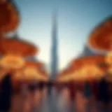 Stunning view of the Burj Khalifa during a cultural festival in UAE