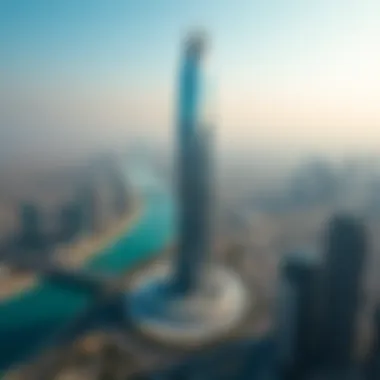 An aerial view of Crystal Tower and its surrounding area