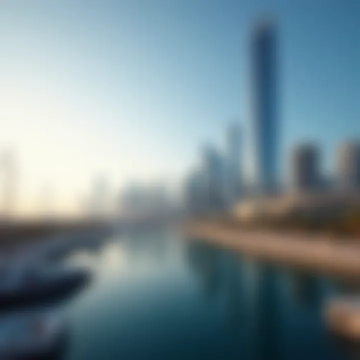 A panoramic view of Dubai's skyline featuring Crystal Tower