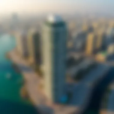 Aerial view of the Al Khabaisi Building and its surrounding real estate landscape.