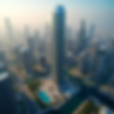 Aerial view of the Single Business Tower showcasing its modern architecture