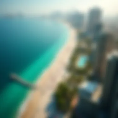 Aerial view showcasing the vibrant beach and amenities around The Address JBR