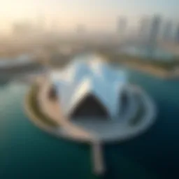 Aerial view showcasing the Dubai Opera and its surrounding architecture