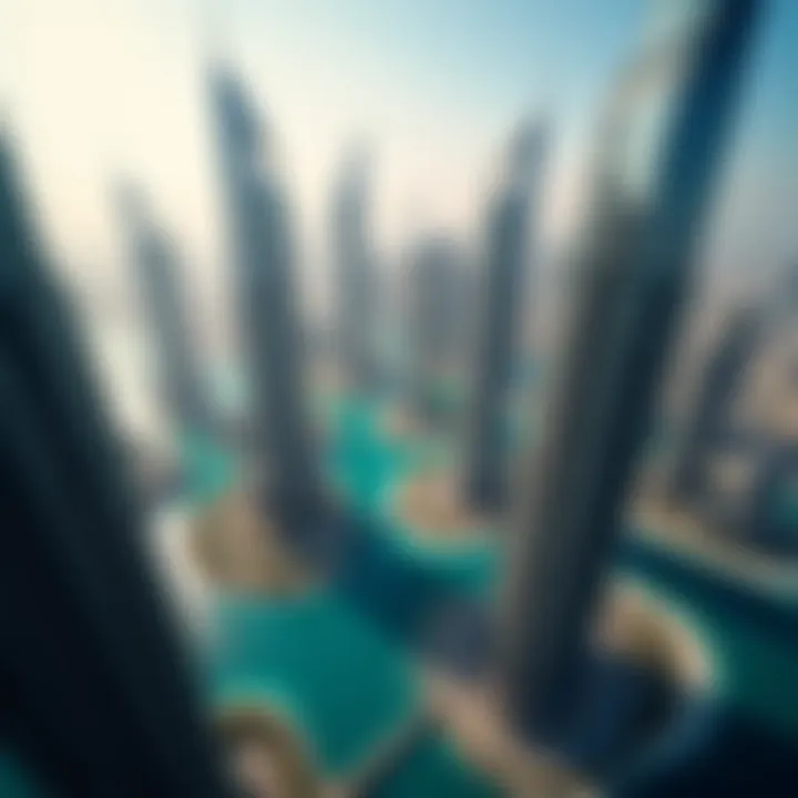 Aerial view of luxury skyscrapers in Dubai