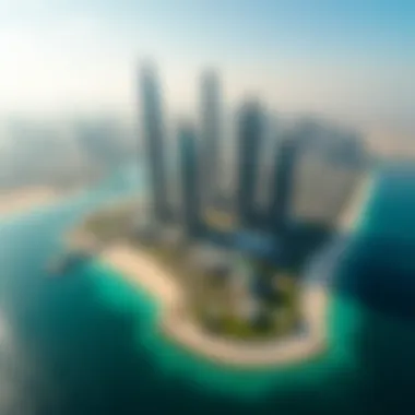 Aerial view showcasing the strategic location of Jumeirah Bay Towers