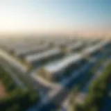 Aerial view of Tasjeel Al Barsha showcasing its modern architecture