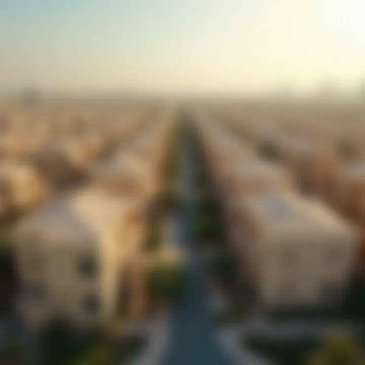 Aerial view of a diverse neighborhood in the UAE