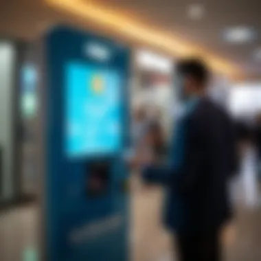 User engaging with UAE PASS kiosk