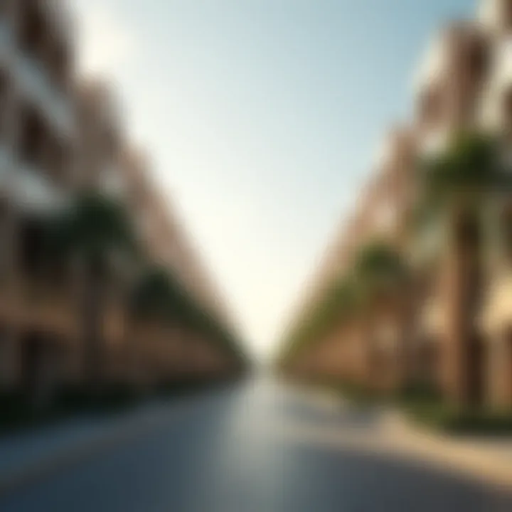 Residential buildings along Hamdan Street highlighting lifestyle options.