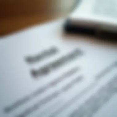 A close-up view of rental agreement documents.